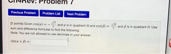 Solved em 7 Previous Problem Probler List Next Problem (2 | Chegg.com