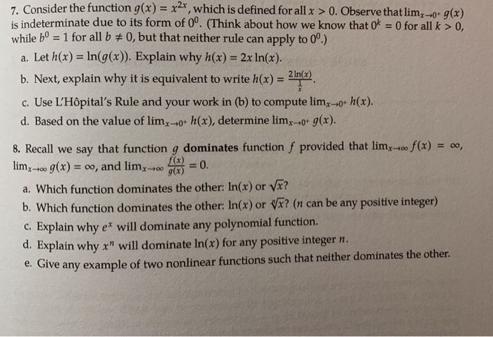 Solved 7, Consider the function g(x) = x,which is defined | Chegg.com