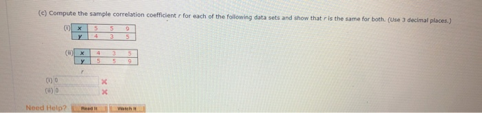 Solved (c) Compute the sample correlation coefficient for | Chegg.com