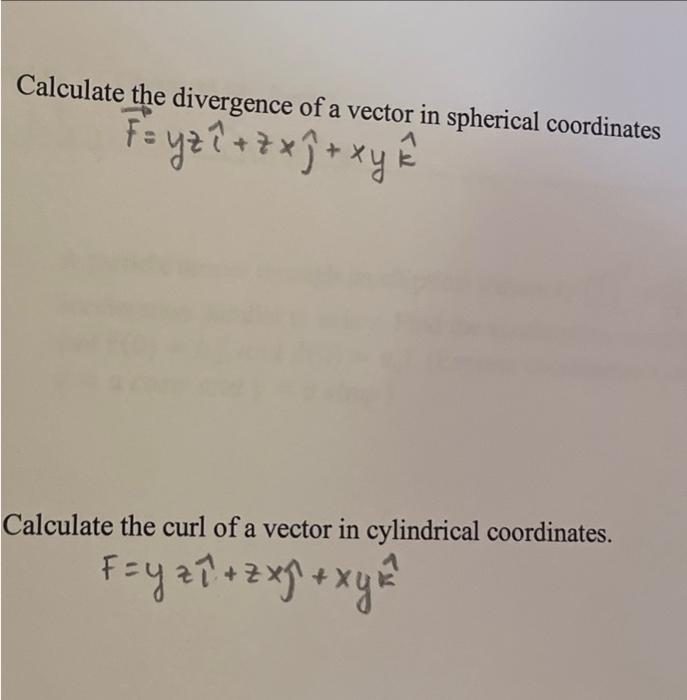 Solved Calculate the divergence of a vector in spherical | Chegg.com