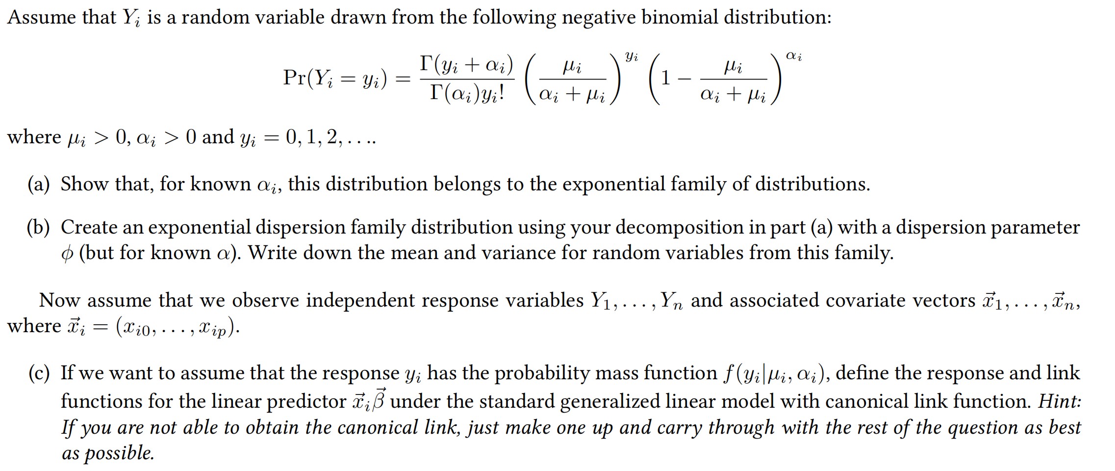 Solved Assume that Yi ﻿is a random variable drawn from the | Chegg.com