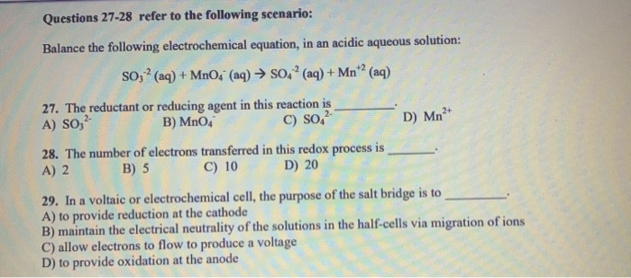 Solved Questions 27-28 refer to the following scenario: | Chegg.com