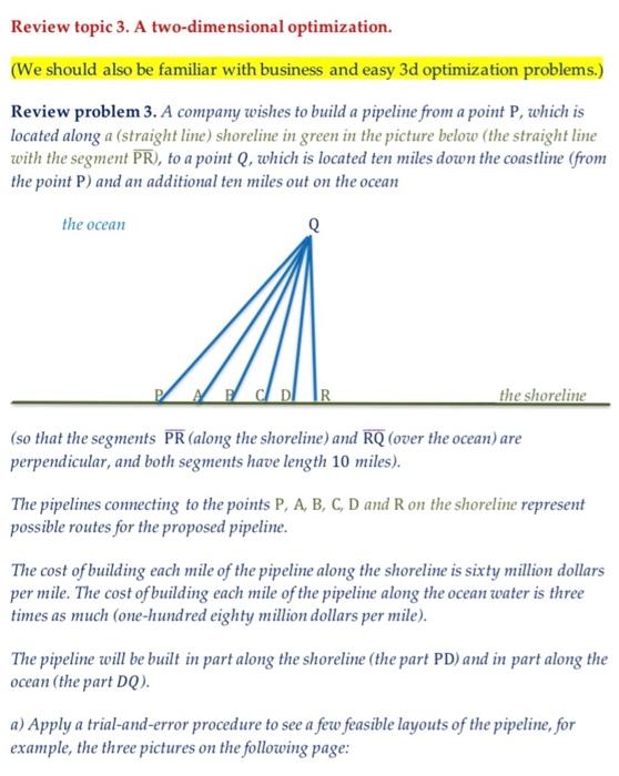 Solved Review Topic 3. A Two-dimensional Optimization. (We | Chegg.com