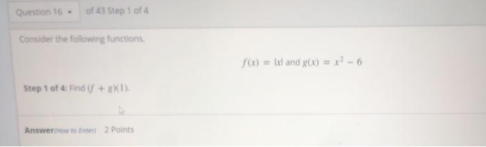 Solved Question 16 of 43 Step 1 of 4 Consider the following | Chegg.com