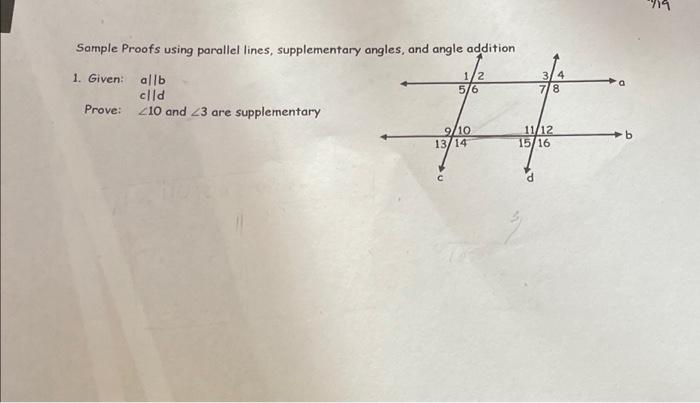 Solved Sample Proofs using parallel lines, supplementary | Chegg.com