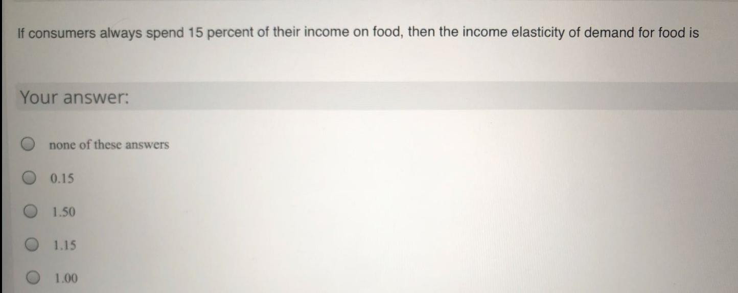 Solved If Consumers Always Spend 15 Percent Of Their Income | Chegg.com