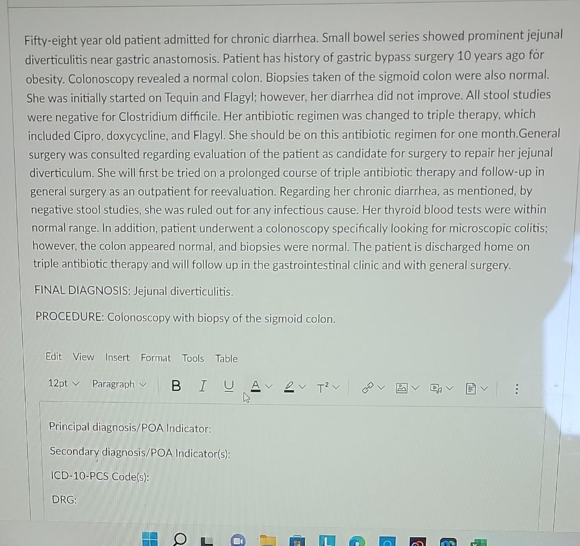 Solved code principal diagnosis/poa indicator, secondary