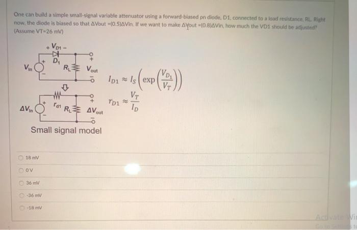 Solved One can build a simple small-signal variable | Chegg.com