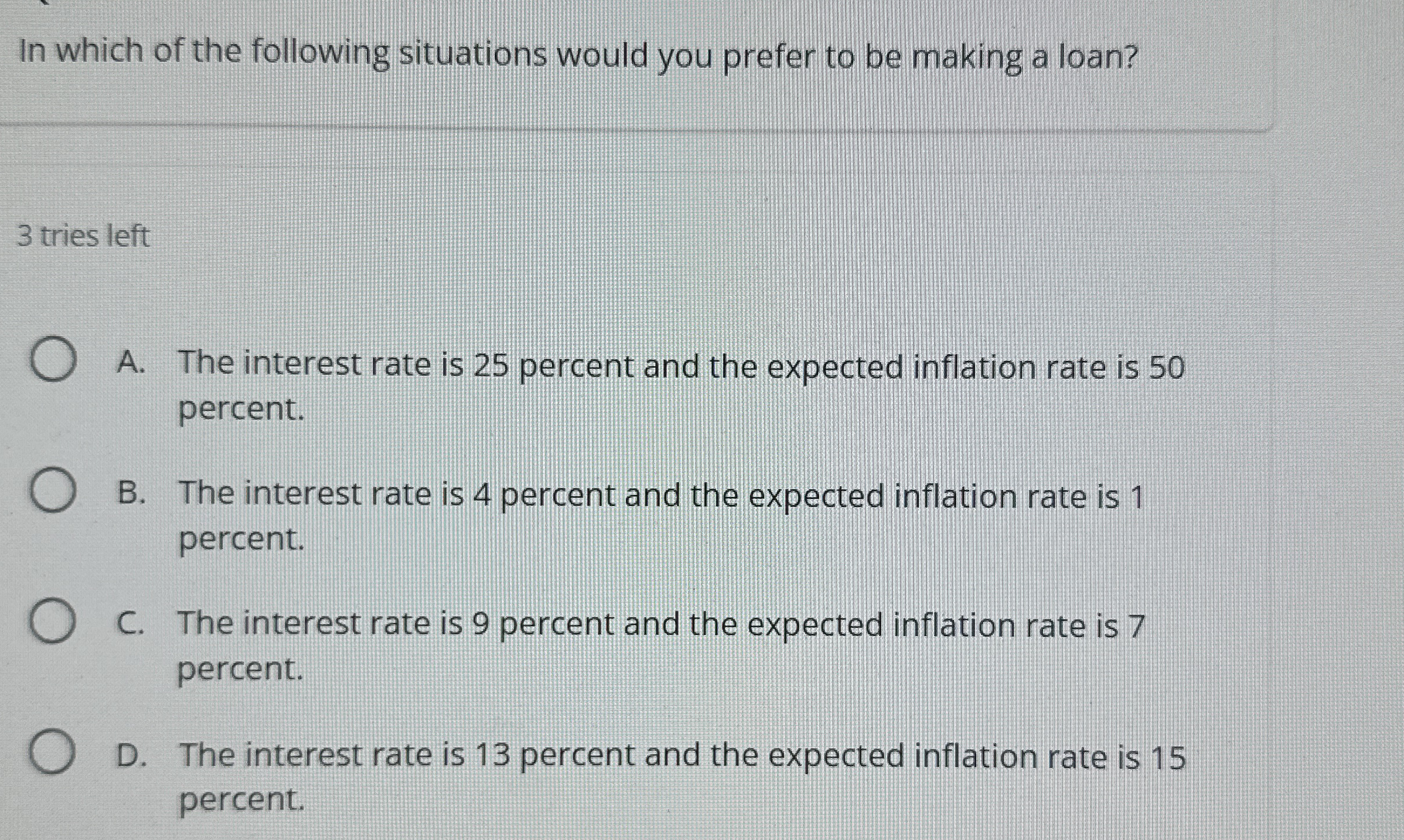 Solved In which of the following situations would you prefer | Chegg.com