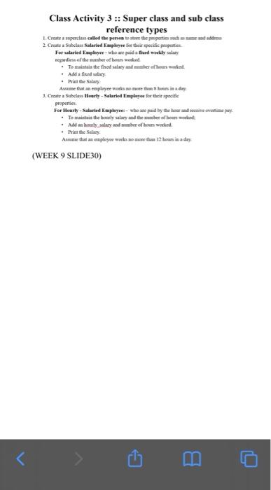 Solved Class Activity 3 :: Super class and sub class | Chegg.com