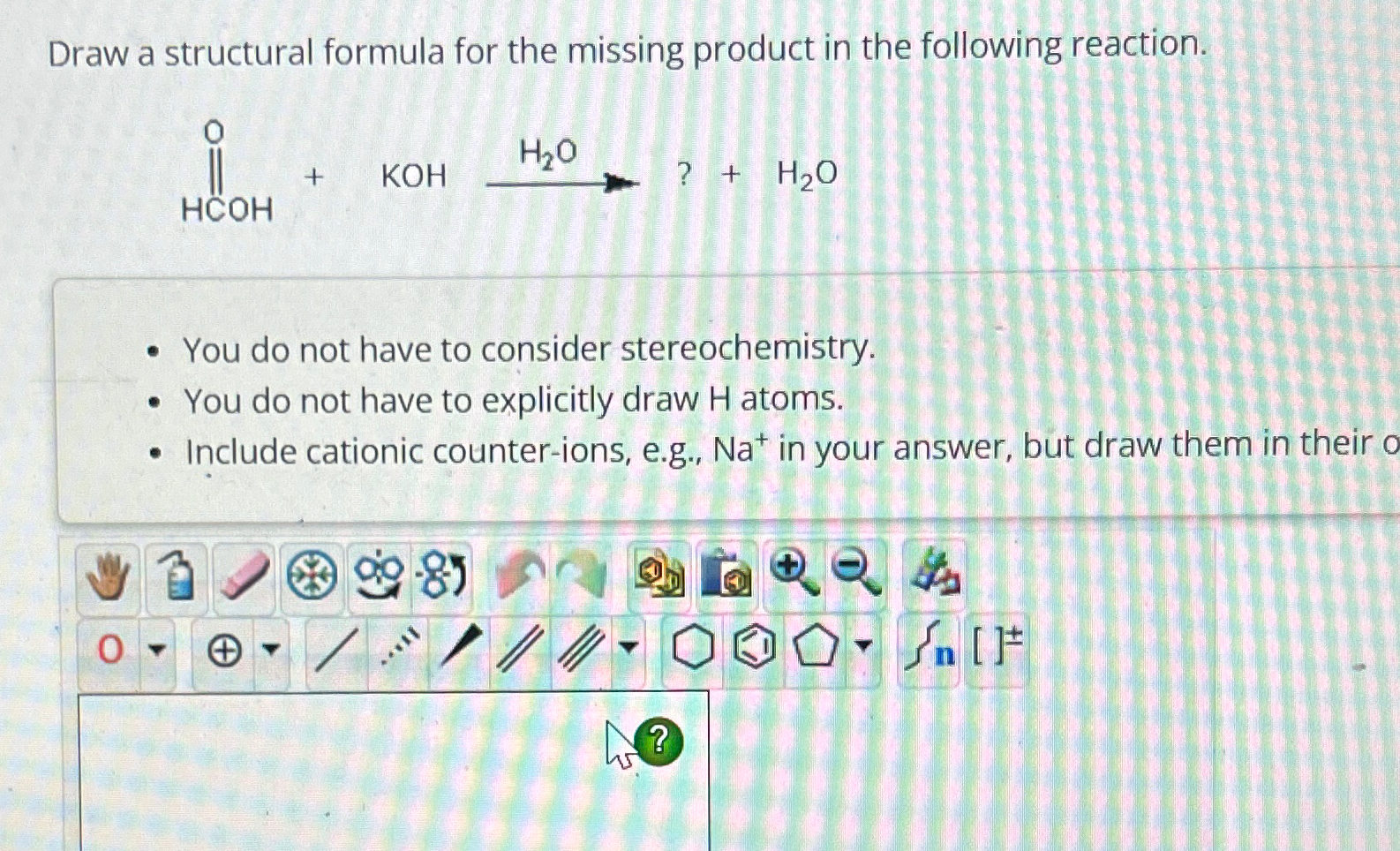 Solved Draw a structural formula for the missing product in | Chegg.com