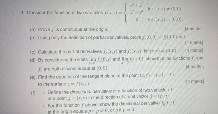 Solved x+y 3. Consider the function of two variables f(x,y) | Chegg.com
