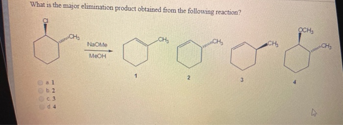 Solved What is the major elimination product obtained from | Chegg.com