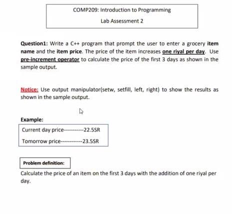 Solved COMP209: Introduction to Programming Lab Assessment 2 | Chegg.com