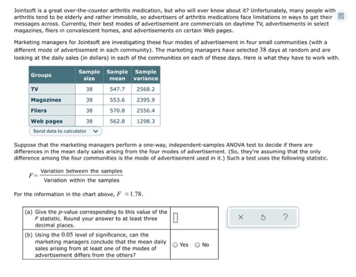 Solved Jointsoft is a great overthecounter arthritis