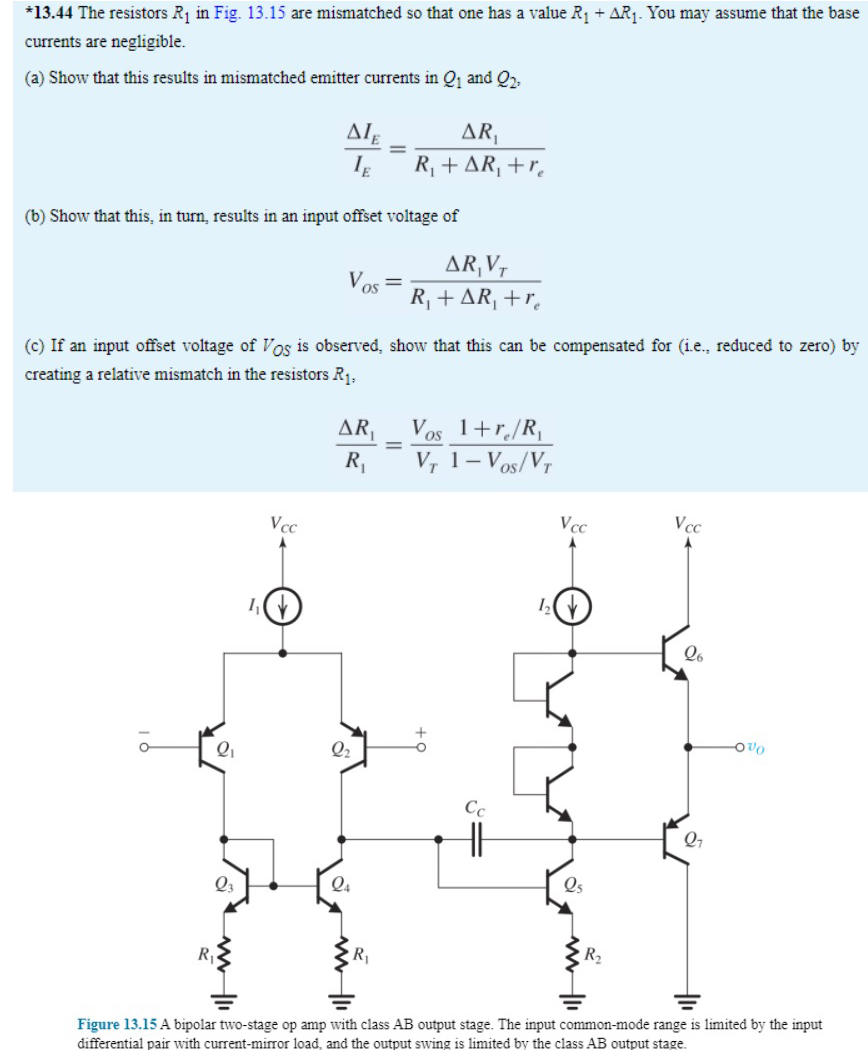 Solved ?** 13.44 ﻿The resistors R1 ﻿in Fig. 13.15 ﻿are | Chegg.com
