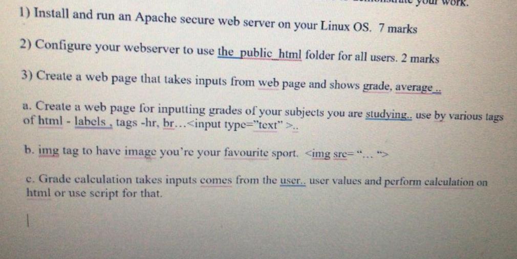 Solved 1) Install and run an Apache secure web server on | Chegg.com
