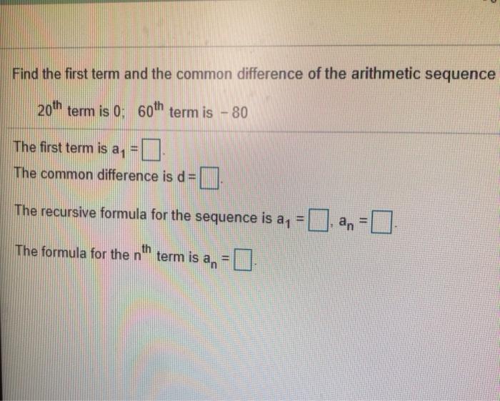 Solved Find the first term and the common difference of the | Chegg.com