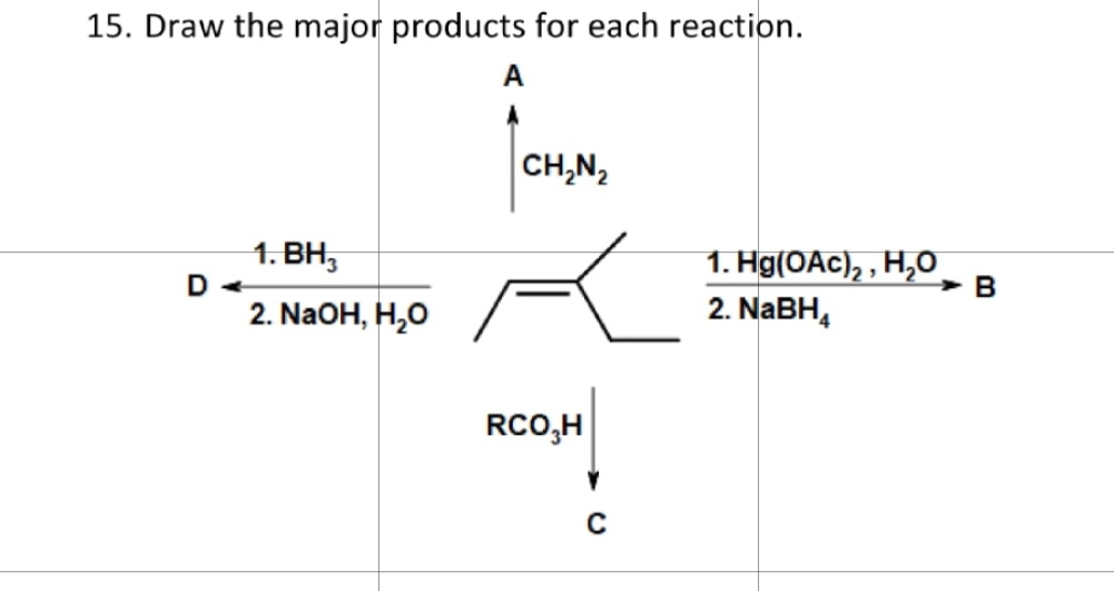 Solved Draw the major products for each reaction. | Chegg.com