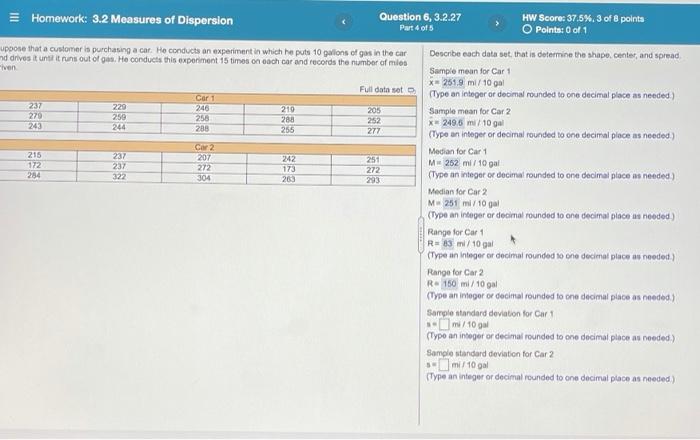 Homework 3.3 central tendency and dispersion grouped data image