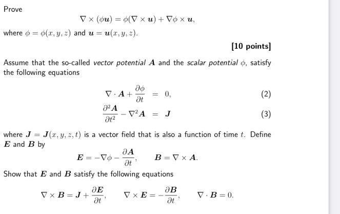 Solved Prove V X Ou O V Xu Voxu Where 0 0 X Y Z Chegg Com