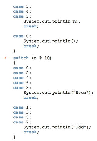 Solved: State whether the following are valid switch statements. I ...