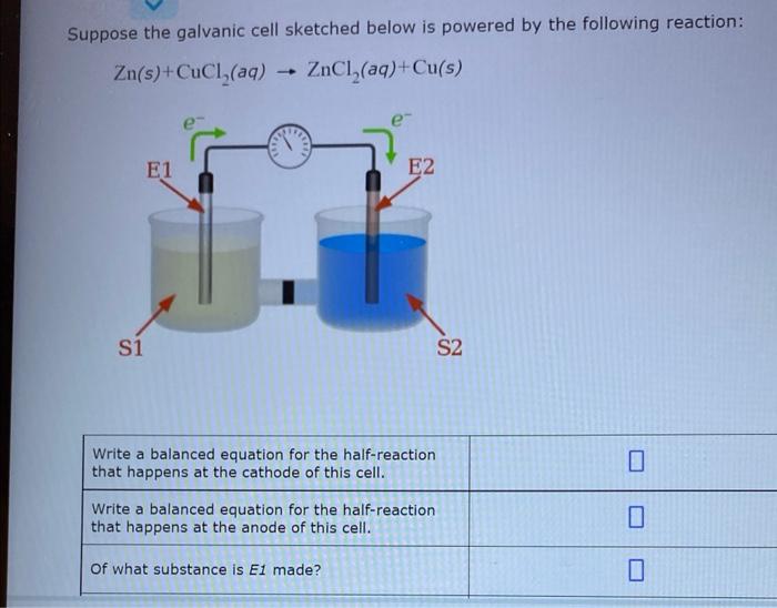 Solved Suppose the galvanic cell sketched below is powered | Chegg.com