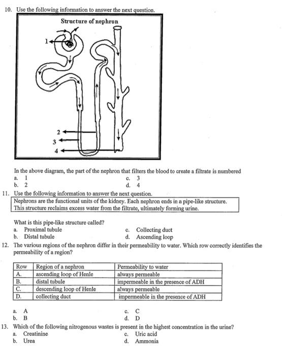 Solved 10. Use the following information to answer the next | Chegg.com