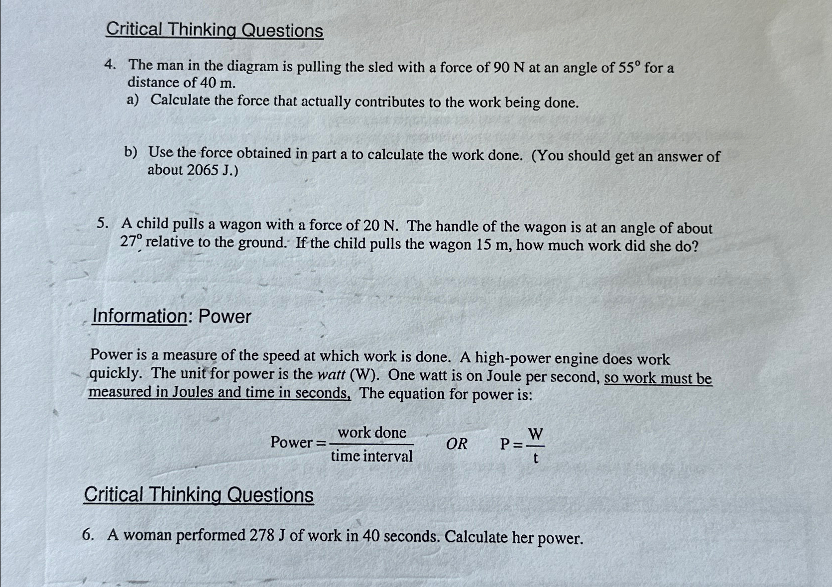 Solved Critical Thinking Questions4. ﻿The man in the diagram | Chegg.com