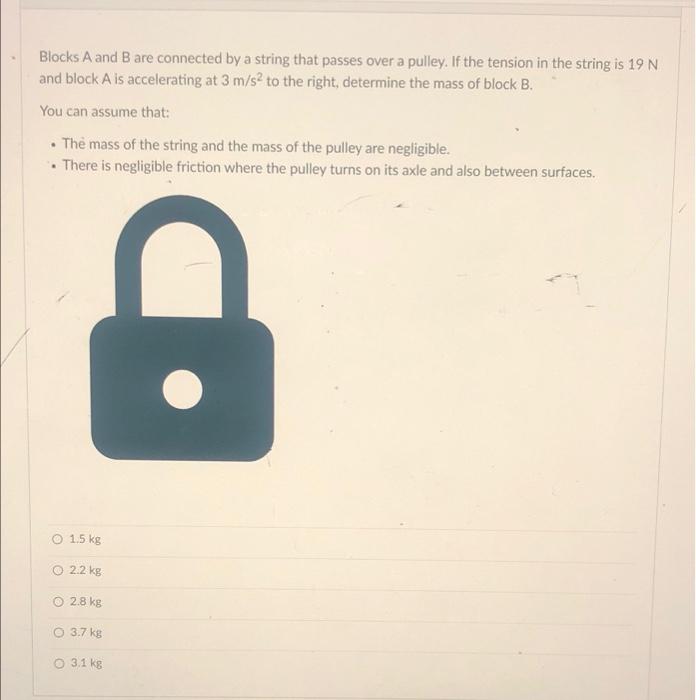 Solved Blocks A And B Are Connected By A String That Passes | Chegg.com