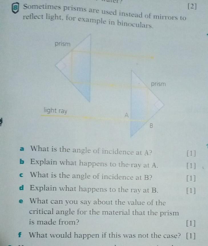 Solved [2] Sometimes prisms are used instead of mirrors to
