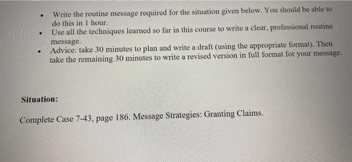Solved . Write the routine message required for the | Chegg.com