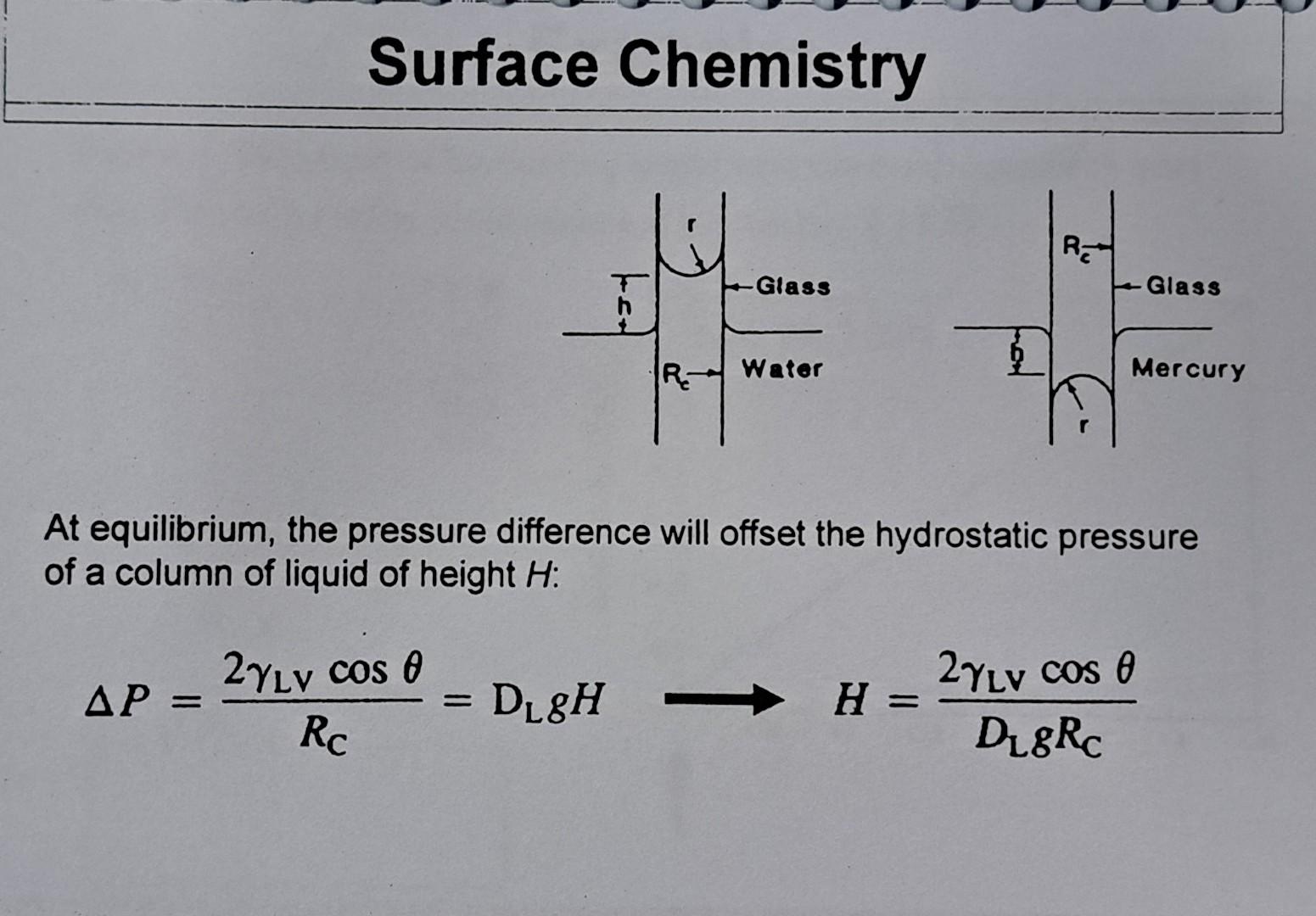 Solved At equilibrium, the pressure difference will offset | Chegg.com
