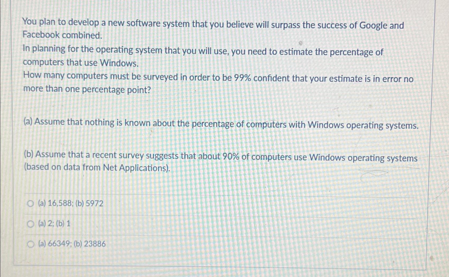 Solved You plan to develop a new software system that you | Chegg.com