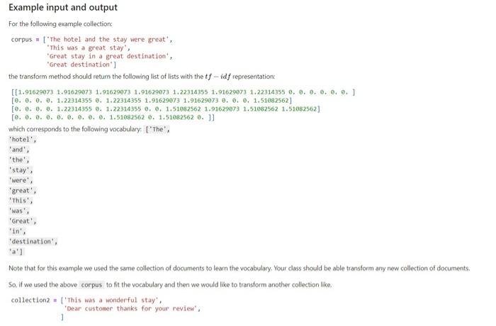 Solved Write a class that implements the Vector Space Model | Chegg.com