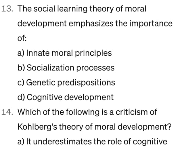 Social learning best sale theory moral development