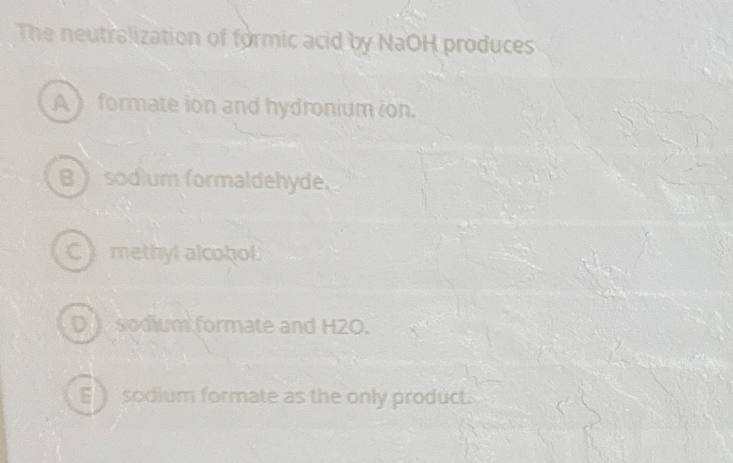 Solved The neutrolization of formic acid by NaOH | Chegg.com
