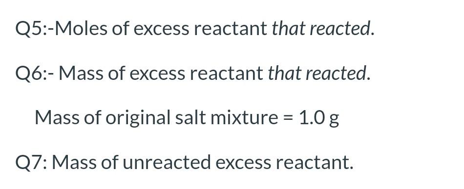 Solved Limiting Reactant Report Sheet Useful Information The | Chegg.com