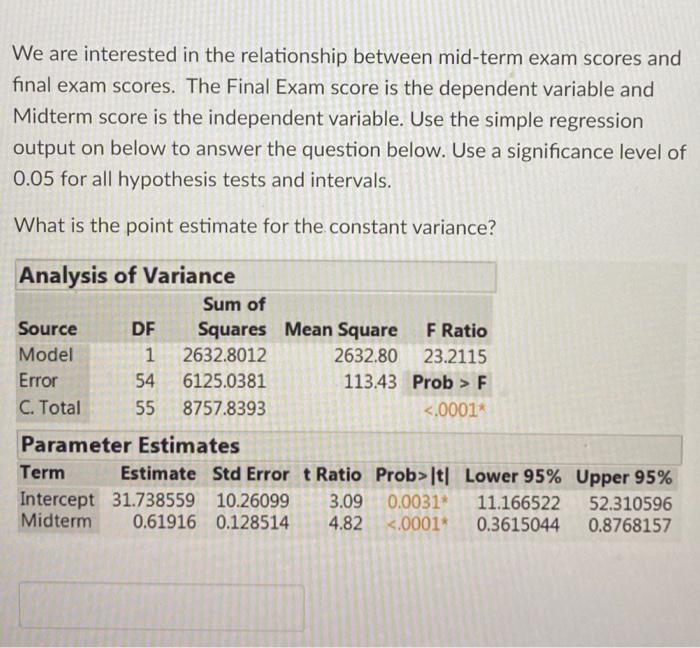 Solved We are interested in the relationship between | Chegg.com