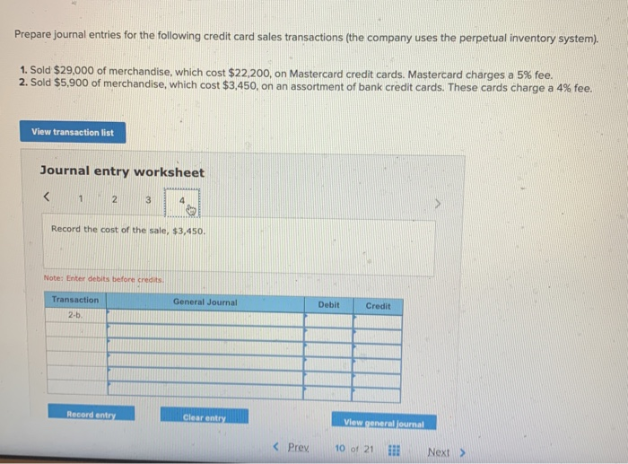 Solved Prepare journal entries for the following credit card