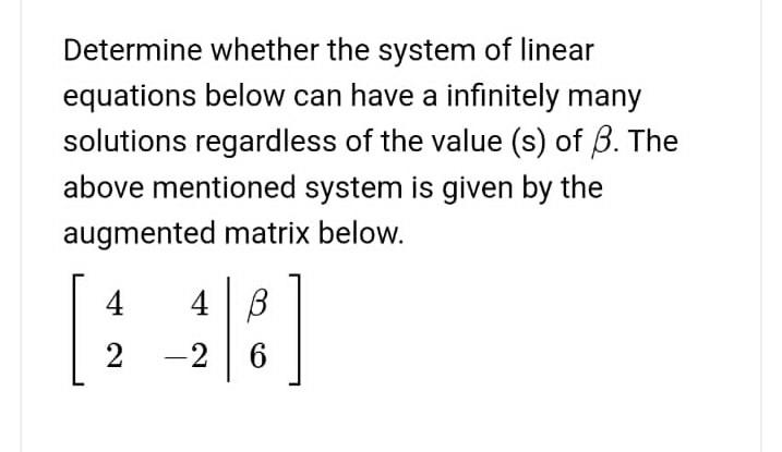 Solved Determine whether the following system is consistent | Chegg.com