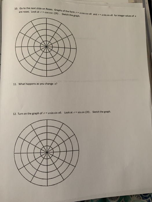 Solved Polar Coordinates Lab Directions: Complete the lab in | Chegg.com