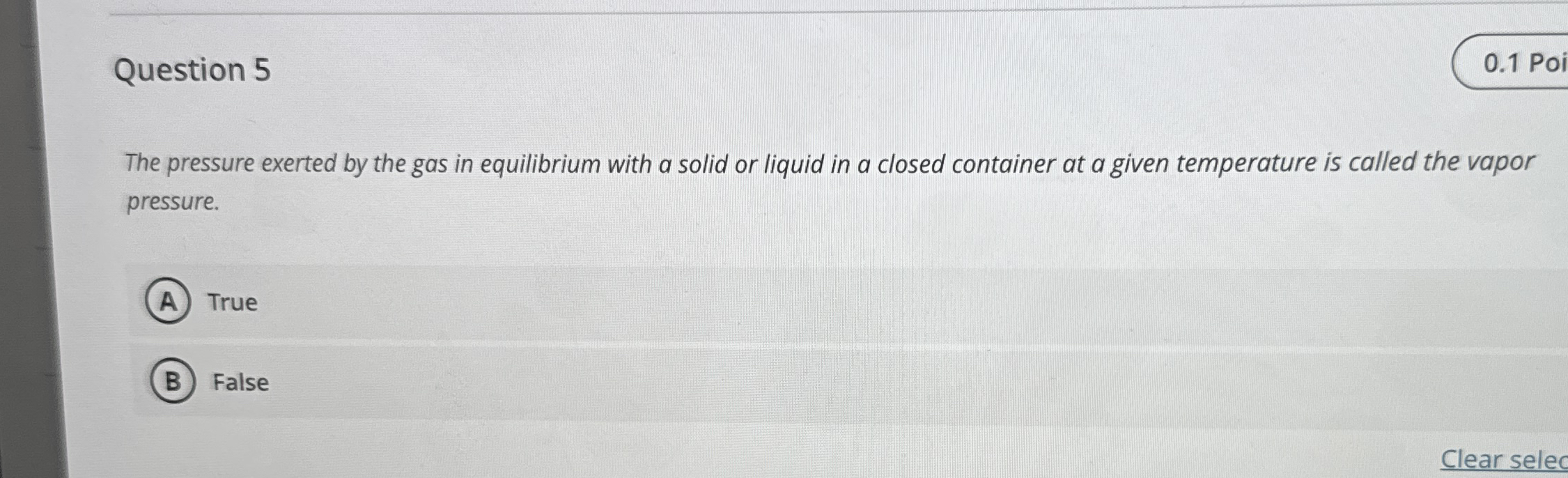 Solved Question 50.1 ﻿PoiThe pressure exerted by the gas in | Chegg.com