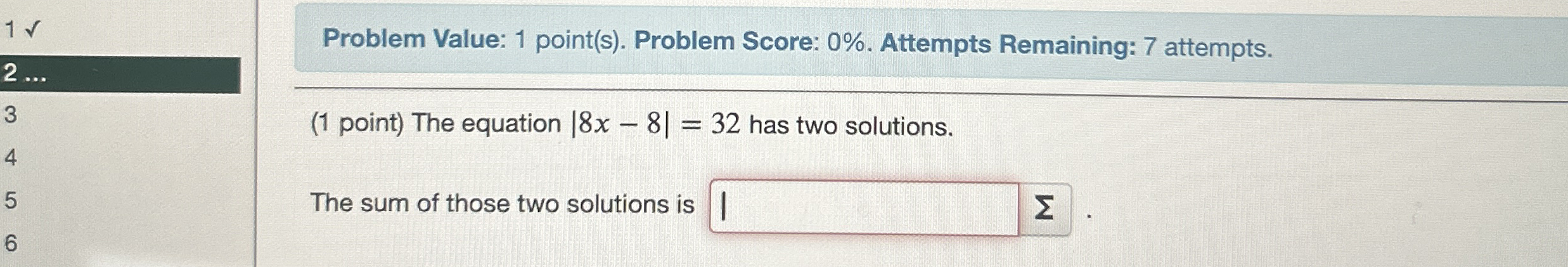 Solved Problem Value: 1 ﻿point(s). ﻿Problem Score: 0%. | Chegg.com