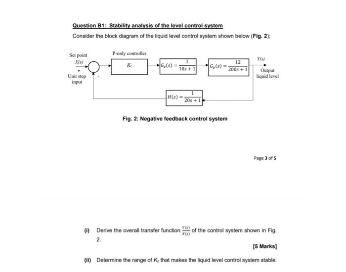 Solved Question B1: Stability Analysis Of The Level Control | Chegg.com