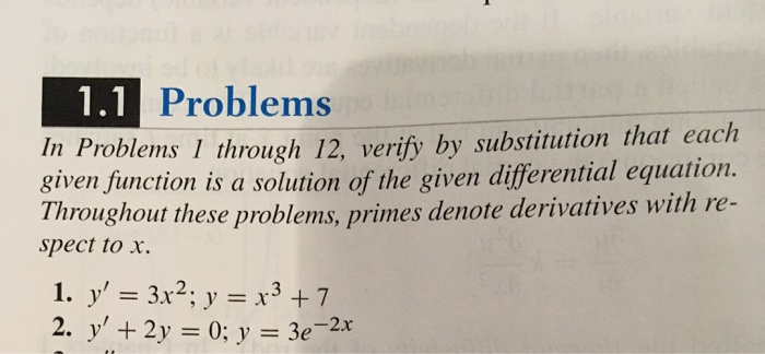 Solved 1.1 Problems In Problems 1 through 12, verify by | Chegg.com