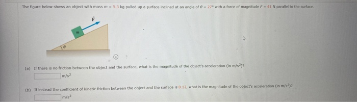 Solved The figure below shows an object with mass m - 5.3 kg | Chegg.com