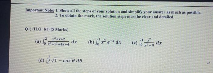 Solved Important Note: 1. Show all the steps of your | Chegg.com
