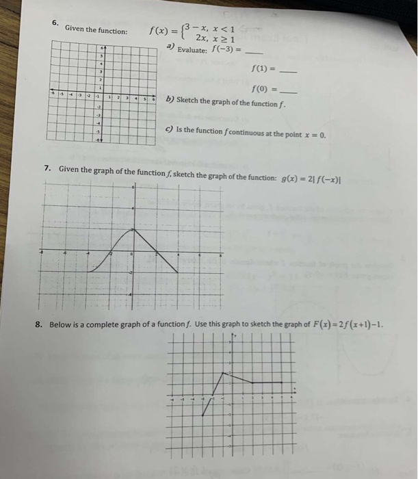 Solved . Given the function: f(x)=3- x, x 1 a) | Chegg.com