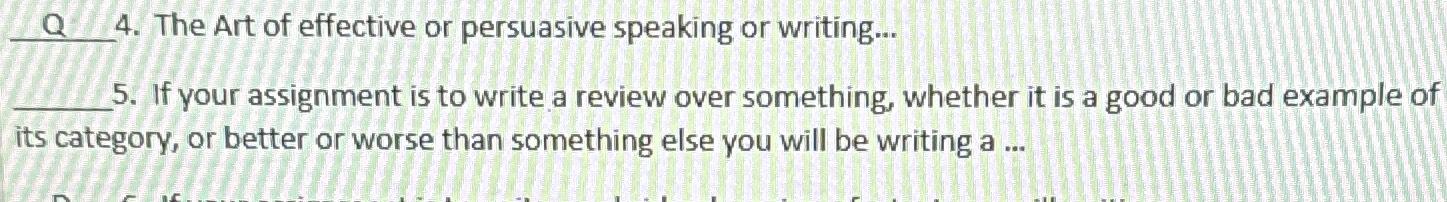Solved If your assignment is to write a review over | Chegg.com